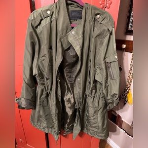 Olive green with silver trim Utility jacket 2x